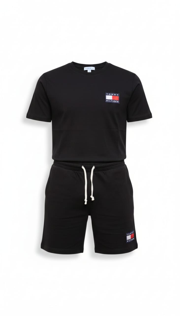 TOMMY HILFIGER Twilight Charcoal Essential Fit Short Sleeve Set