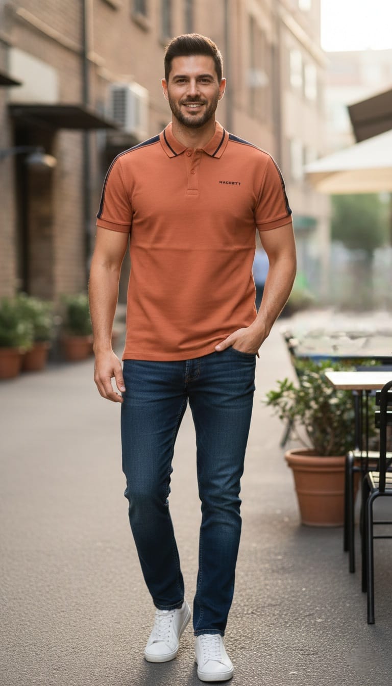 HACKETT Classic Fit Contrast Stripe Polo Shirt