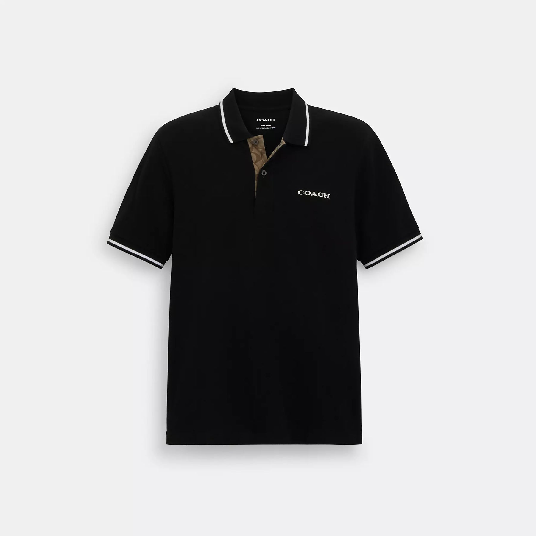 COACH Classic Black Polo with Contrast Trim