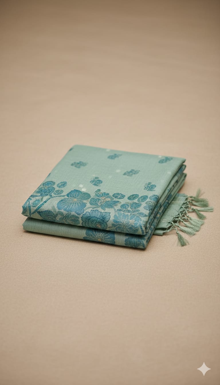 Elegant Threads Floral Embroidered Scarf in Aqua