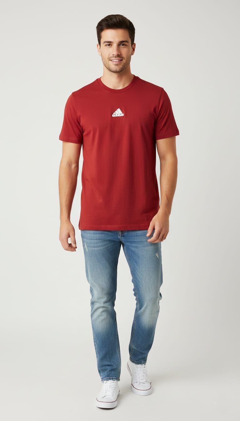 ADIDAS Radiant Ruby Modern Fit Short Sleeve Graphic Tee