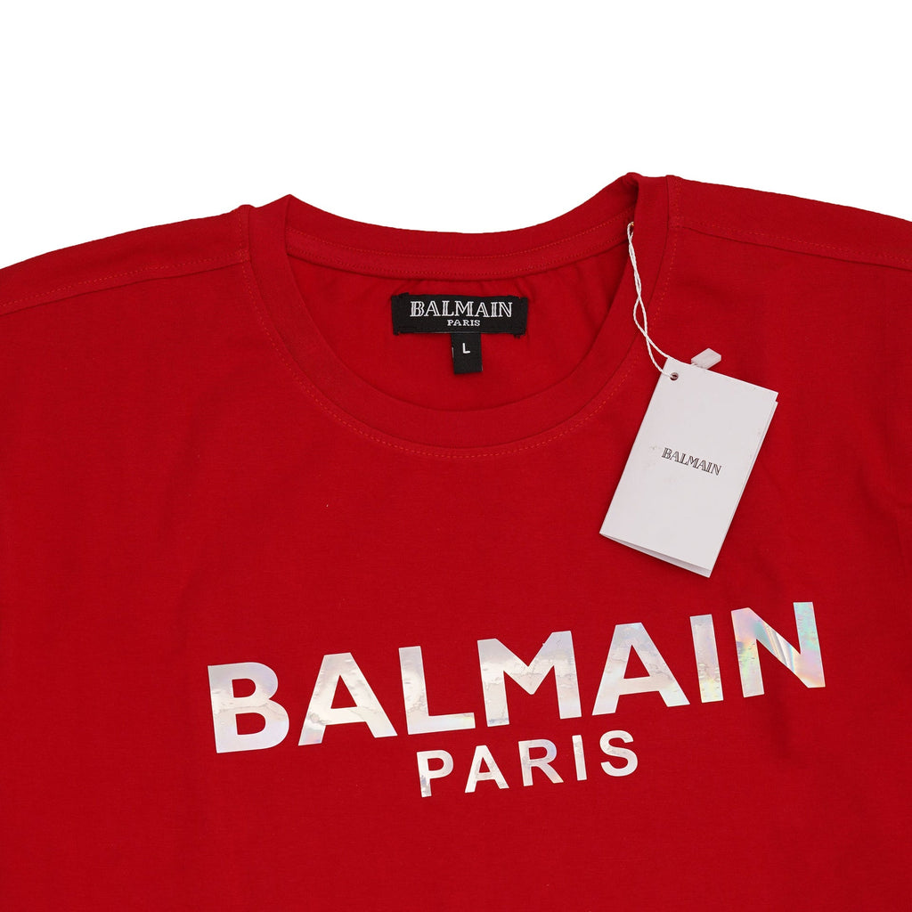 BALMAIN Scarlet Ember Slim Fit Graphic Tee