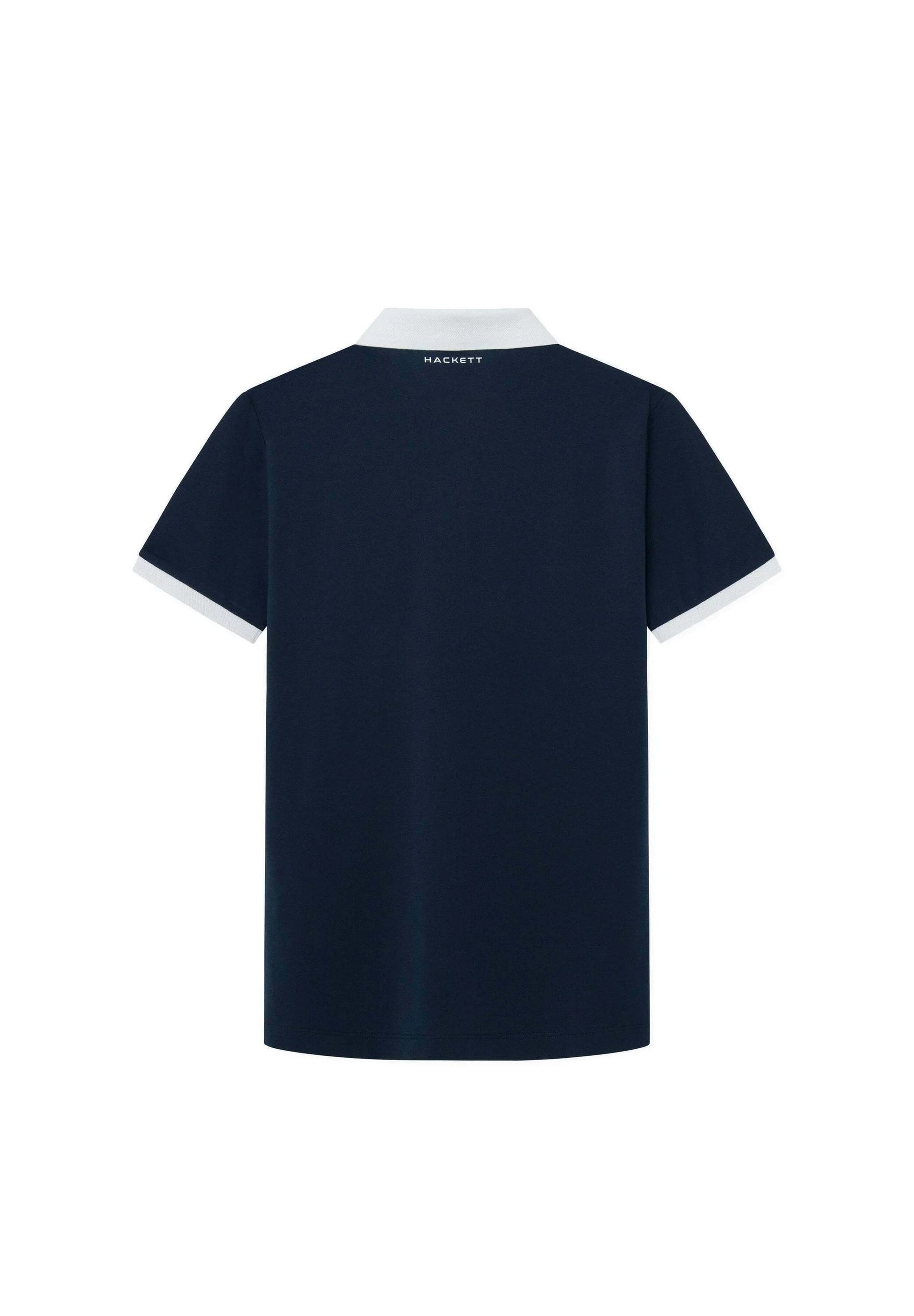 HACKETT Twilight Teal Tailored Fit Short Sleeve Piqué Polo Shirt