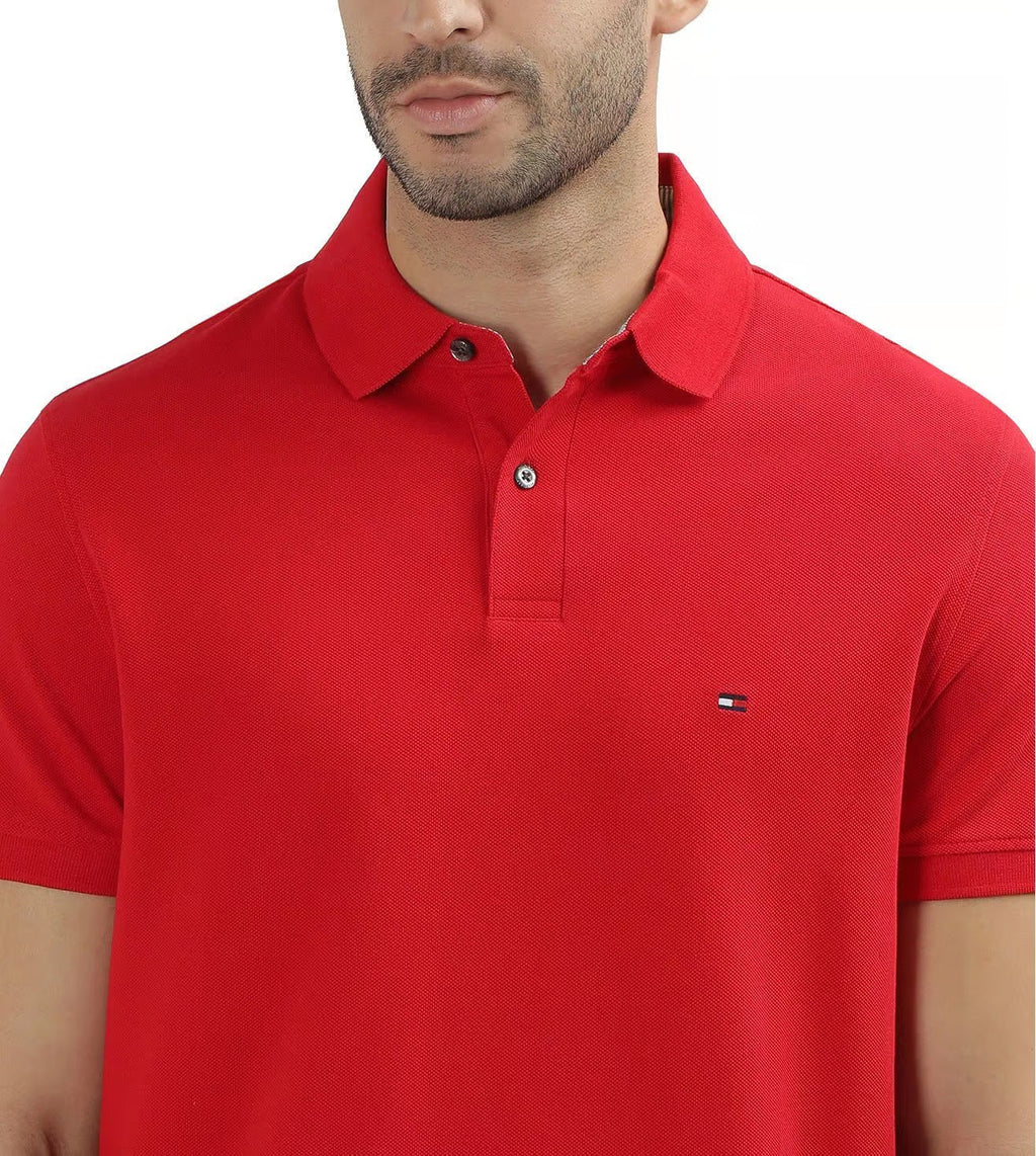 TOMMY HILFIGER Ember Red Classic Fit Short Sleeve Polo Shirt