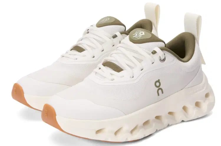 On Cloudstratus White Olive Sneakers