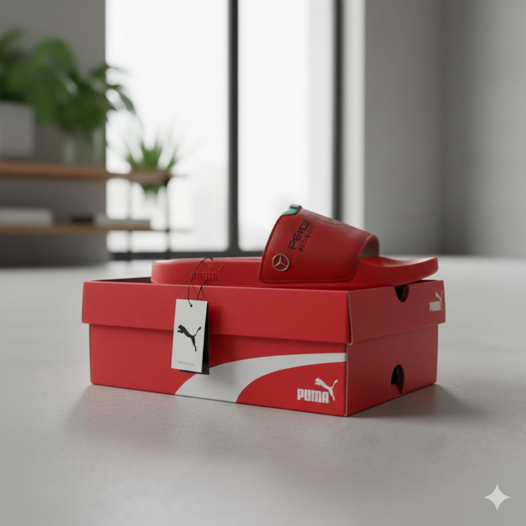 PUMA Mercedes-Benz Red Slide Sandals