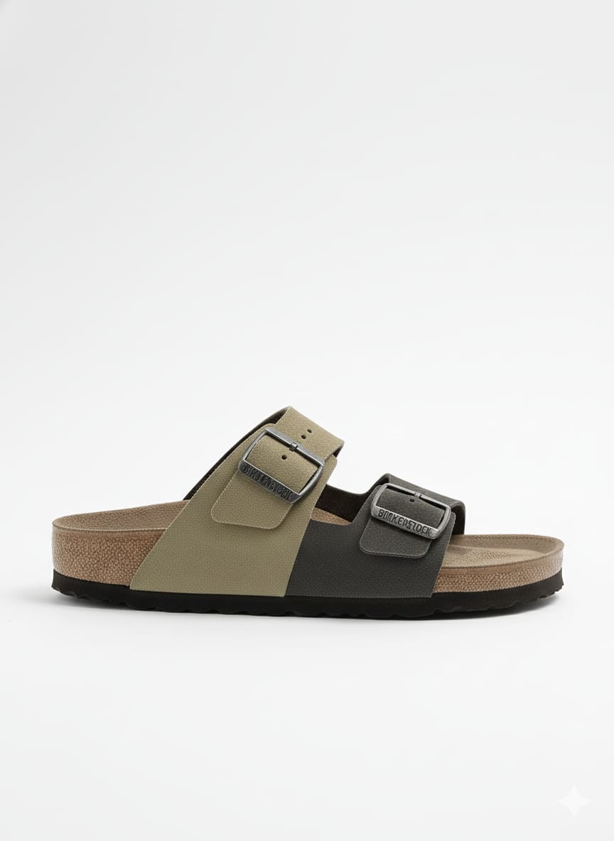 BIRKENSTOCK Enchanted Olive Dual-Strap Sandals in Serene Terracotta