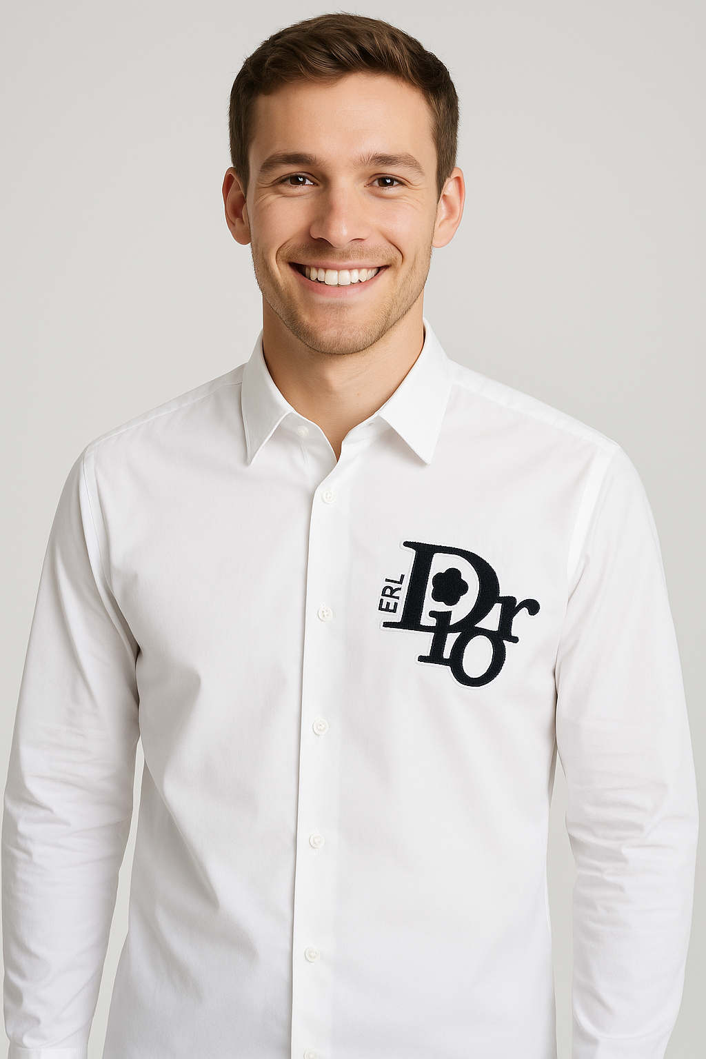 DIOR Frosted Pearl Classic Fit Long Sleeve Shirt