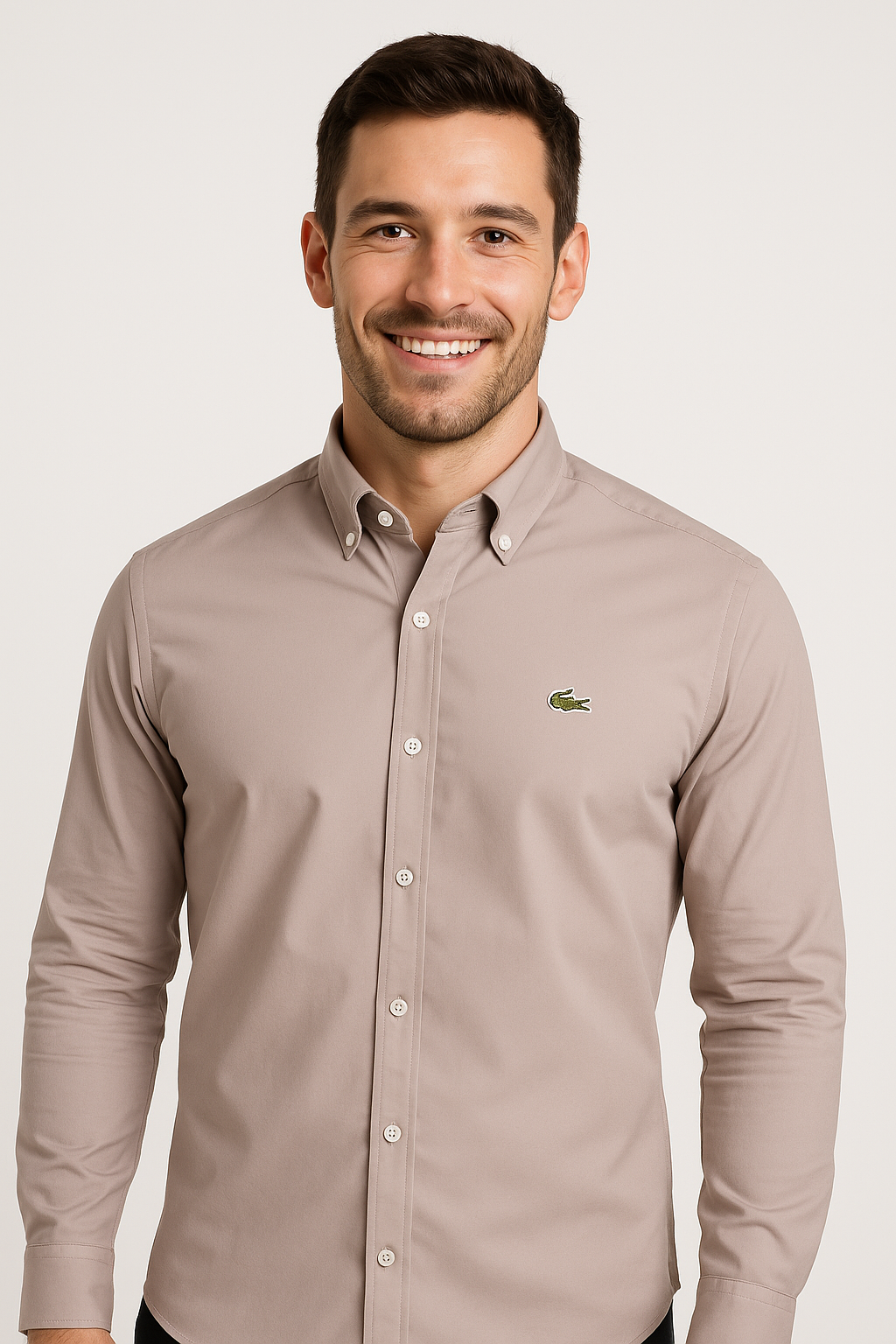 LACOSTE Sandstone Classic Fit Long Sleeve Button-Up Shirt