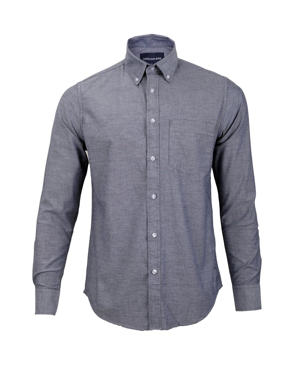CALVIN KLEIN Misty Steel Slim Fit Long Sleeve Button-Down Shirt