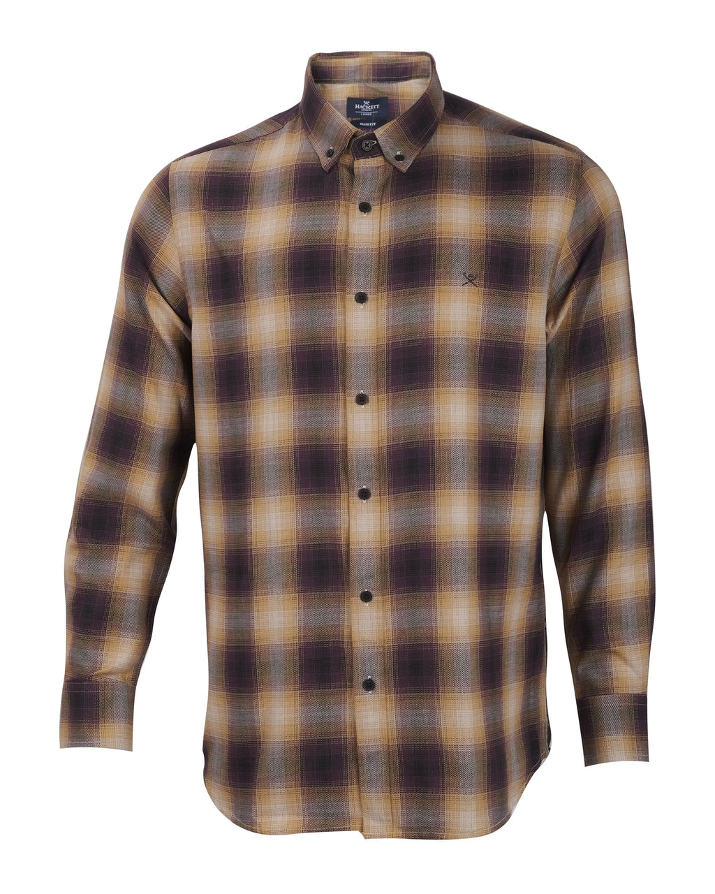 HACKETT LONDON Autumn Ember Slim Fit Button-Down Flannel Shirt