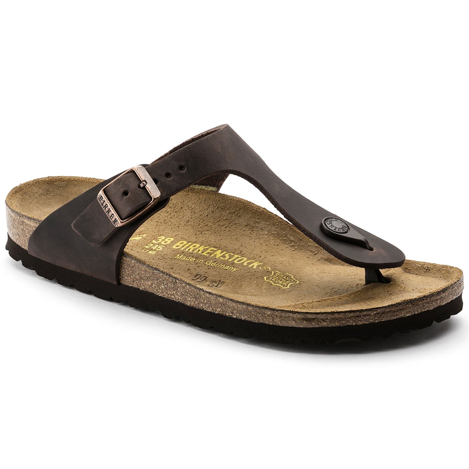 Birkenstock Classic Leather Flip-Flops in Rich Chocolate Brown