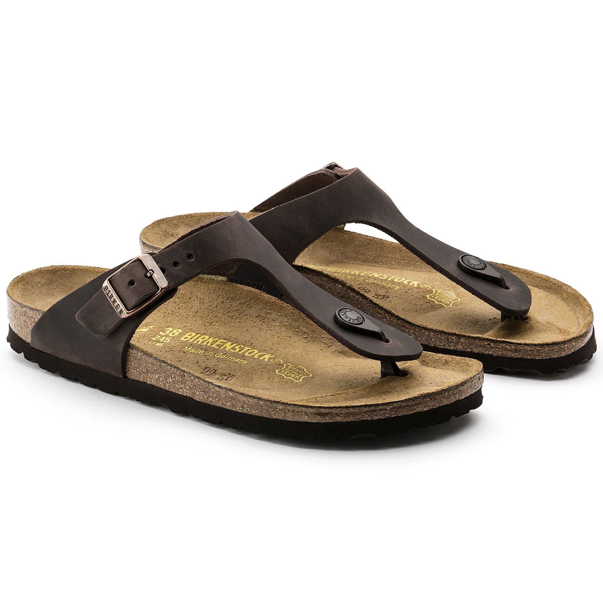 Birkenstock Classic Leather Flip-Flops in Rich Chocolate Brown