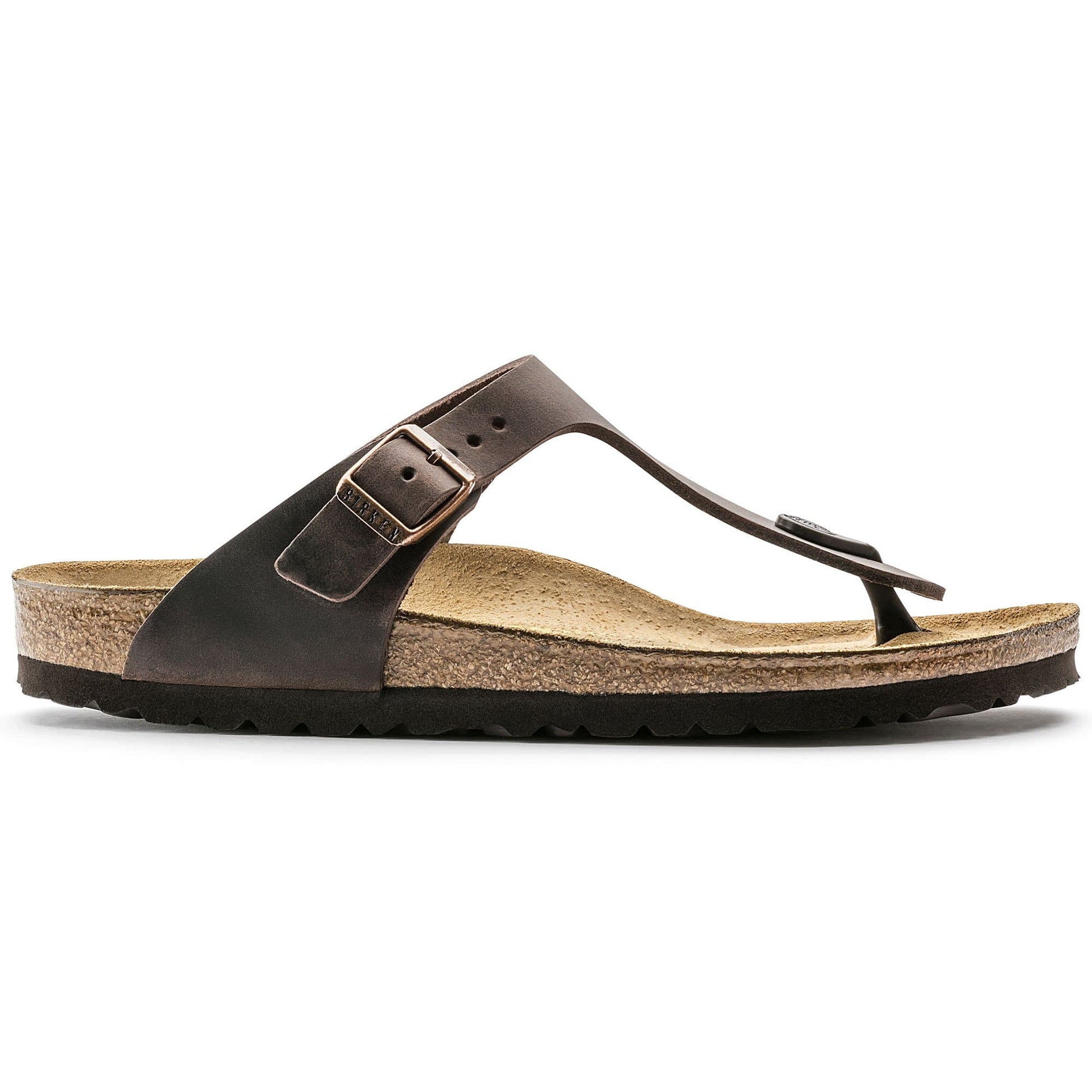 Birkenstock Classic Leather Flip-Flops in Rich Chocolate Brown