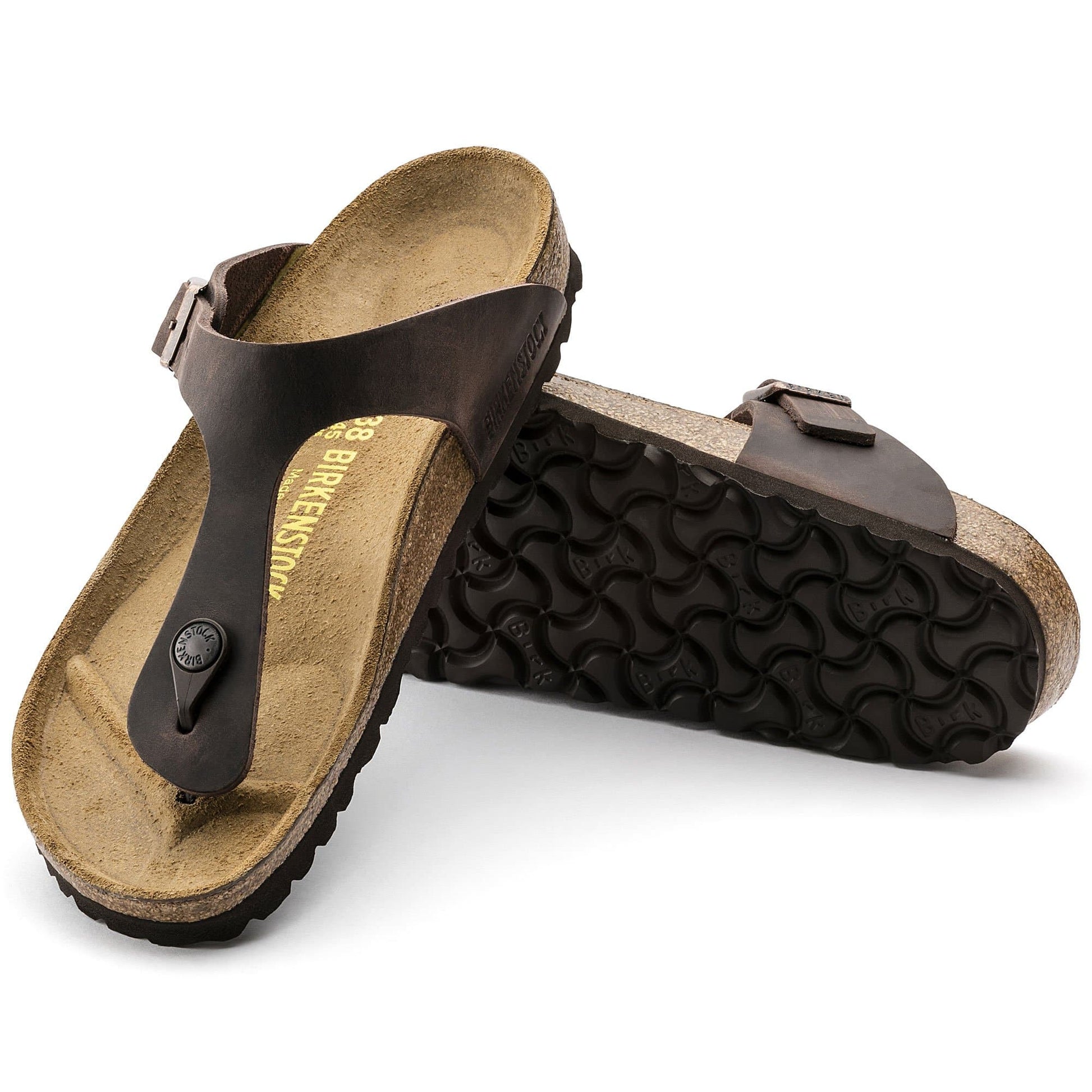 Birkenstock Classic Leather Flip-Flops in Rich Chocolate Brown