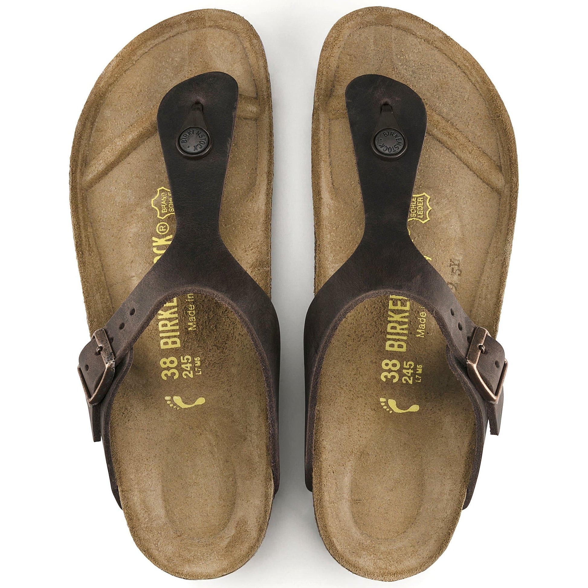 Birkenstock Classic Leather Flip-Flops in Rich Chocolate Brown
