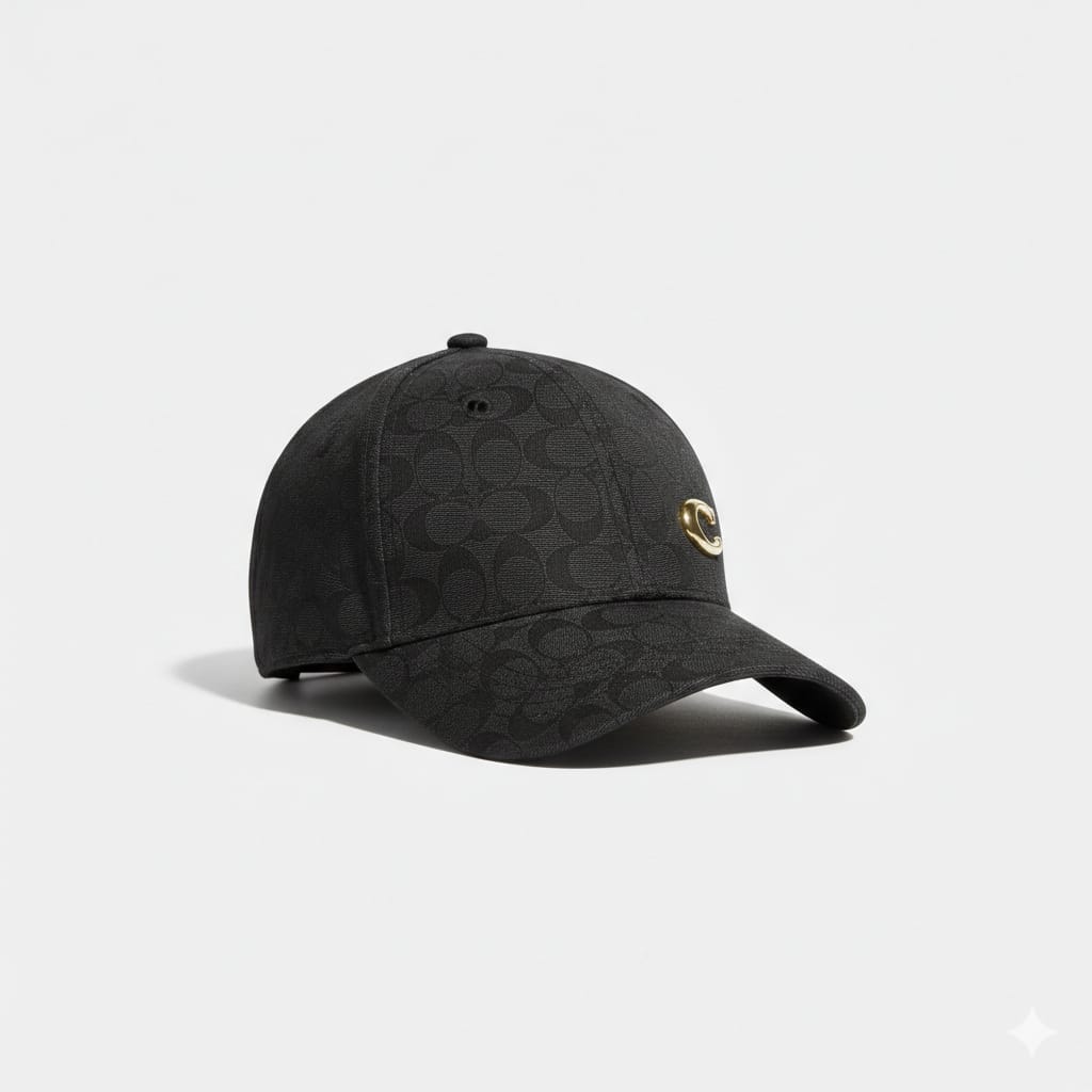 COACH Shadowed Onyx Luxe Monogram Baseball Cap