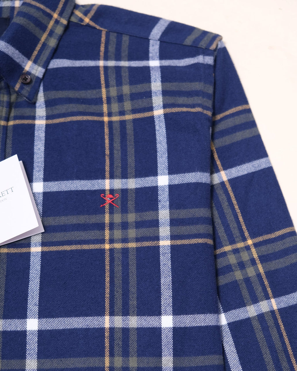 HACKETT LONDON Twilight Indigo Heritage Slim Fit Flannel Shirt