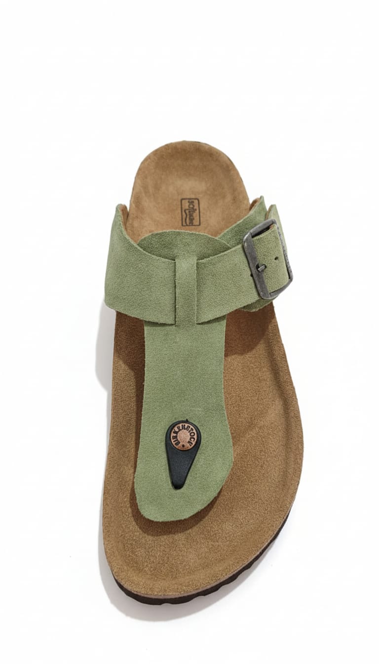 Birkenstock Arizona Suede Sandals in Olive Green