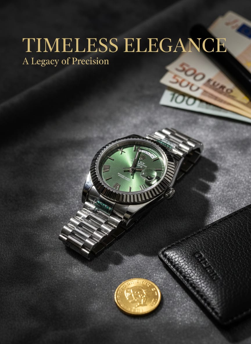 ROLEX Emerald Horizon Precision Watch with Silver Bracelet  (IMPORTED)