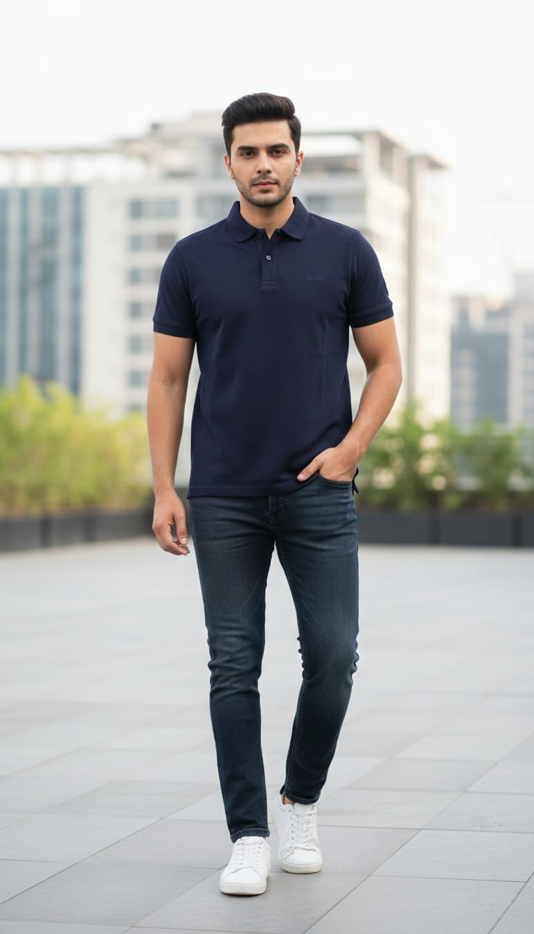 BOSS Oceanic Teal Tailored Fit Short Sleeve Piqué Polo Shirt