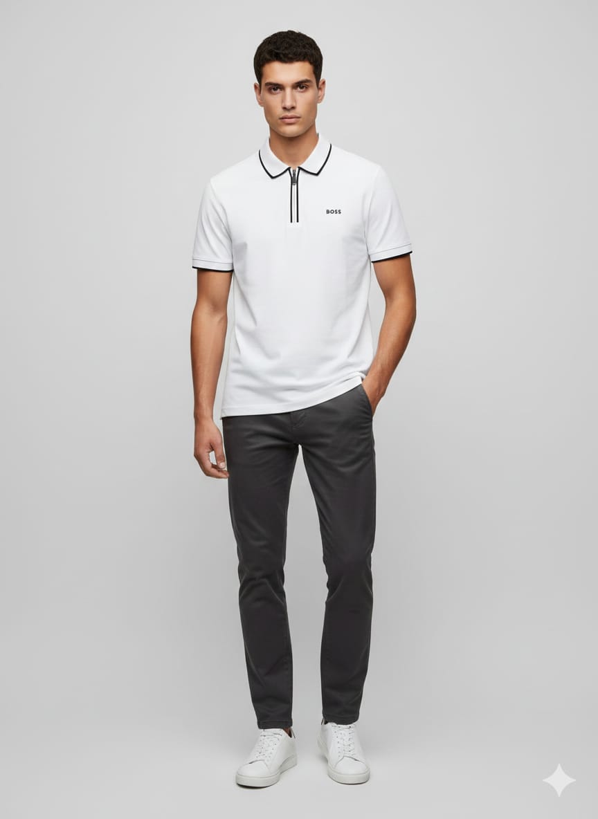 BOSS Ethereal Pearl Slim Fit Short Sleeve Piqué Polo Shirt