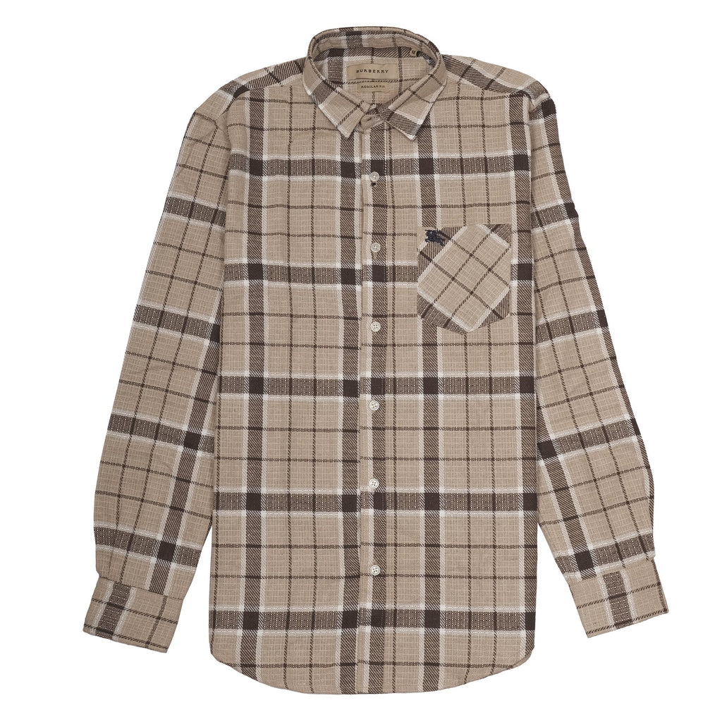 BURBERRY BRIT Dune Beige Check Regular Fit Long Sleeve Shirt