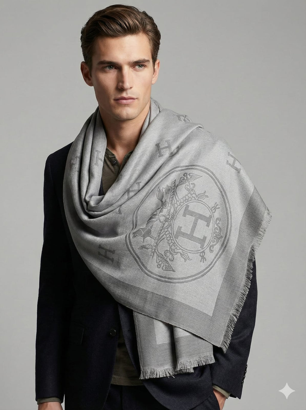 Hermès Classic Monogram Cashmere Blend Scarf