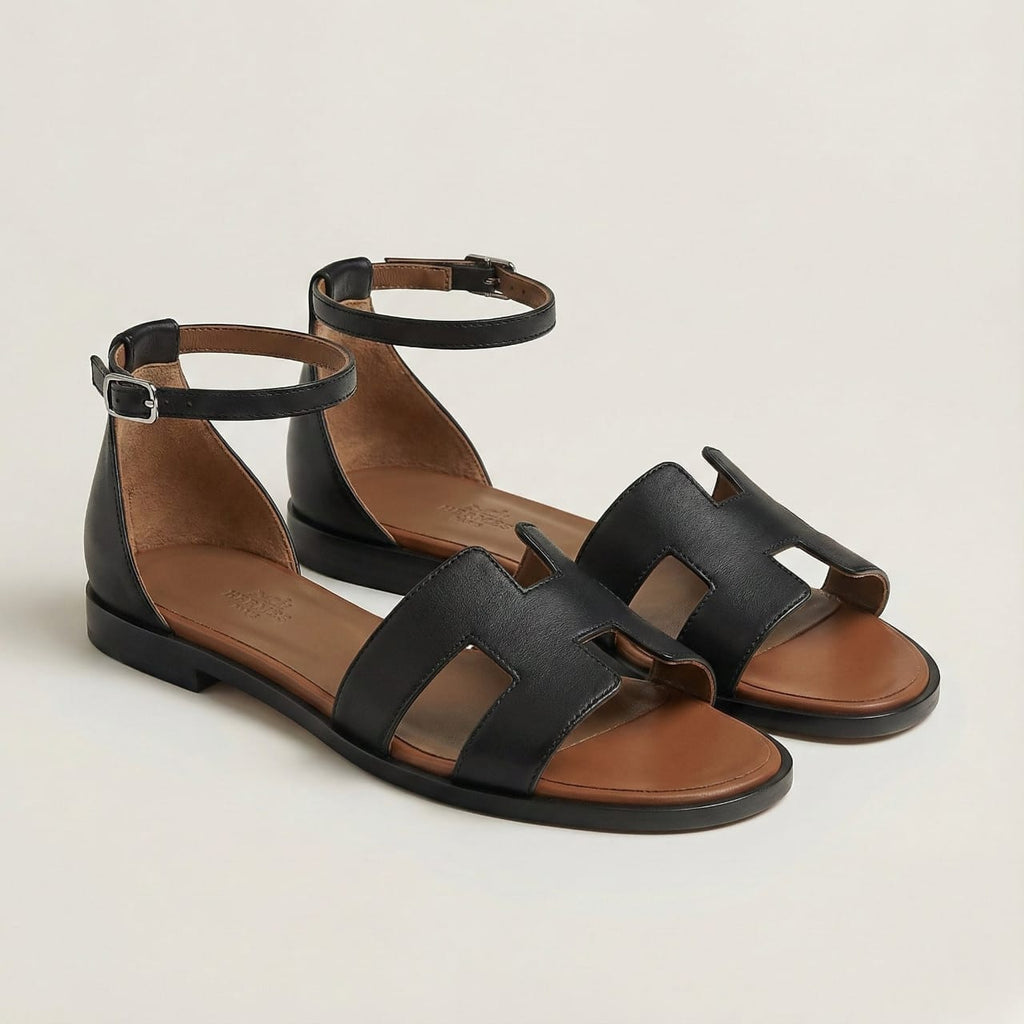 Hermès Classic Leather Flat Sandals