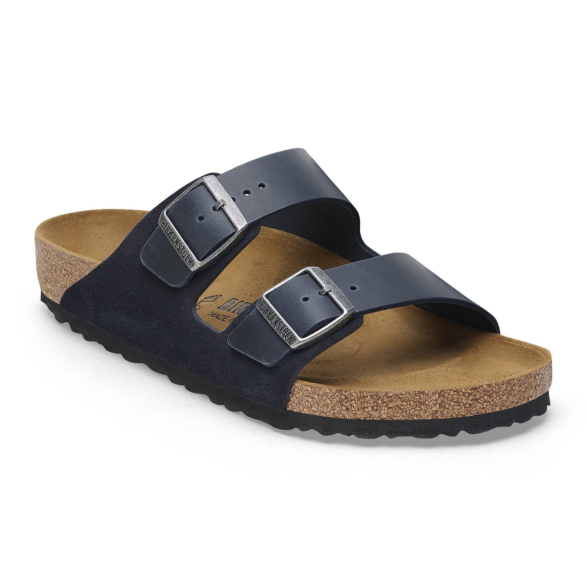 BIRKENSTOCK Midnight Blue Luxe Leather Arizona Sandals