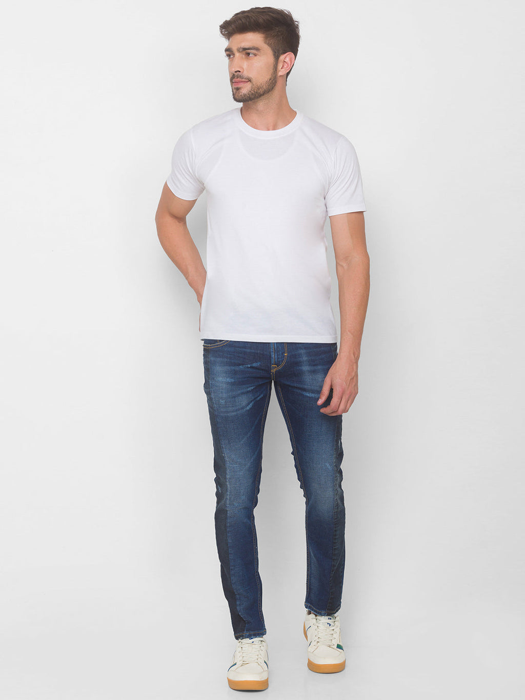 SPYKAR Slim Fit Distressed Blue Jeans