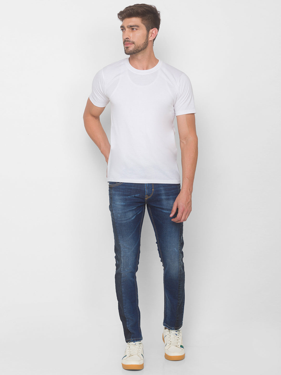 SPYKAR Slim Fit Distressed Blue Jeans
