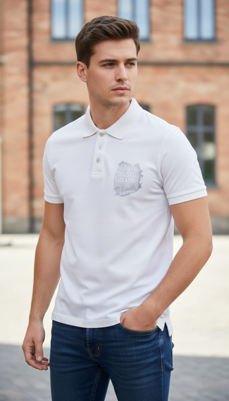 DIESEL Ethereal Pearl Graphic Logo Short Sleeve T-Shirt