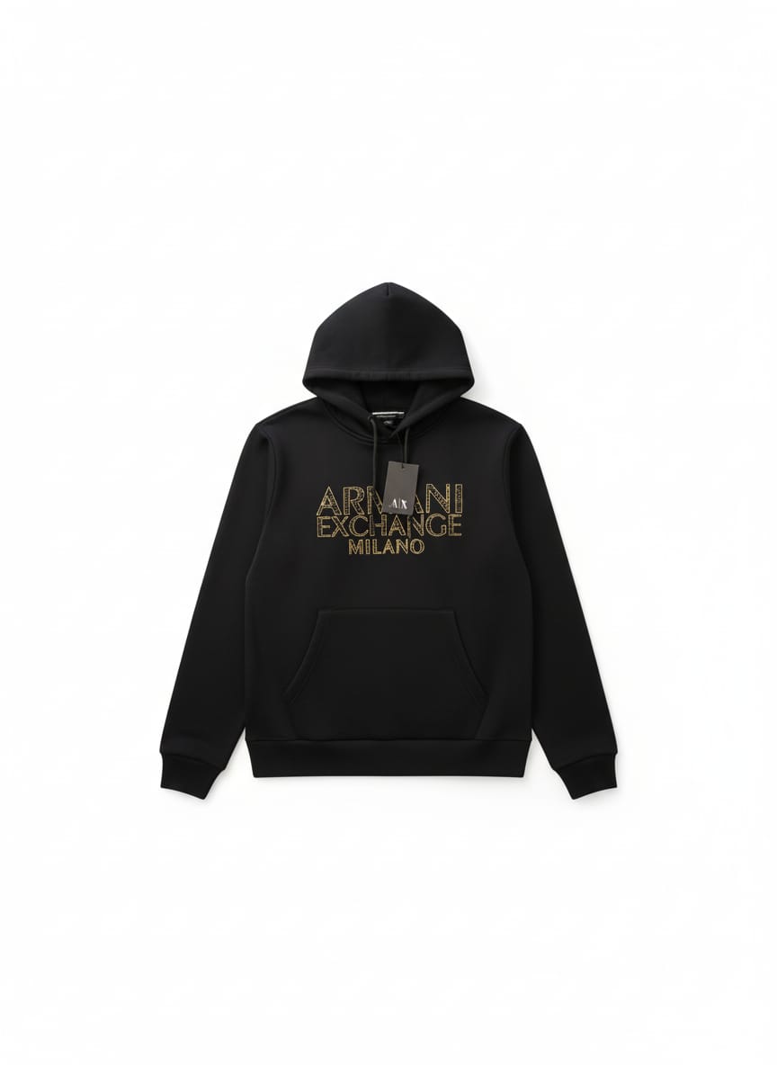 ARMANI EXCHANGE Ember Noir Luxe Fit Graphic Hoodie