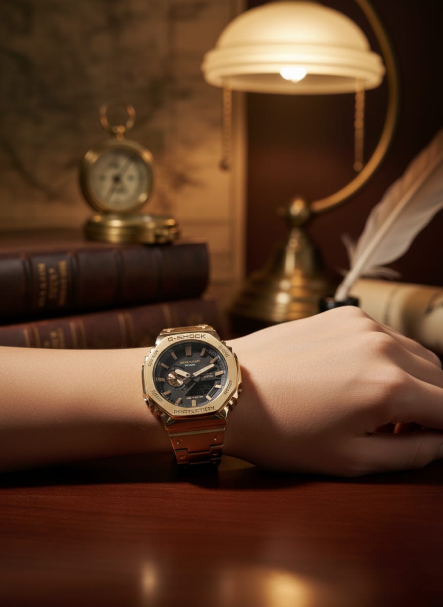 G-SHOCK Sunburst Gold Premium Analog-Digital Timepiece