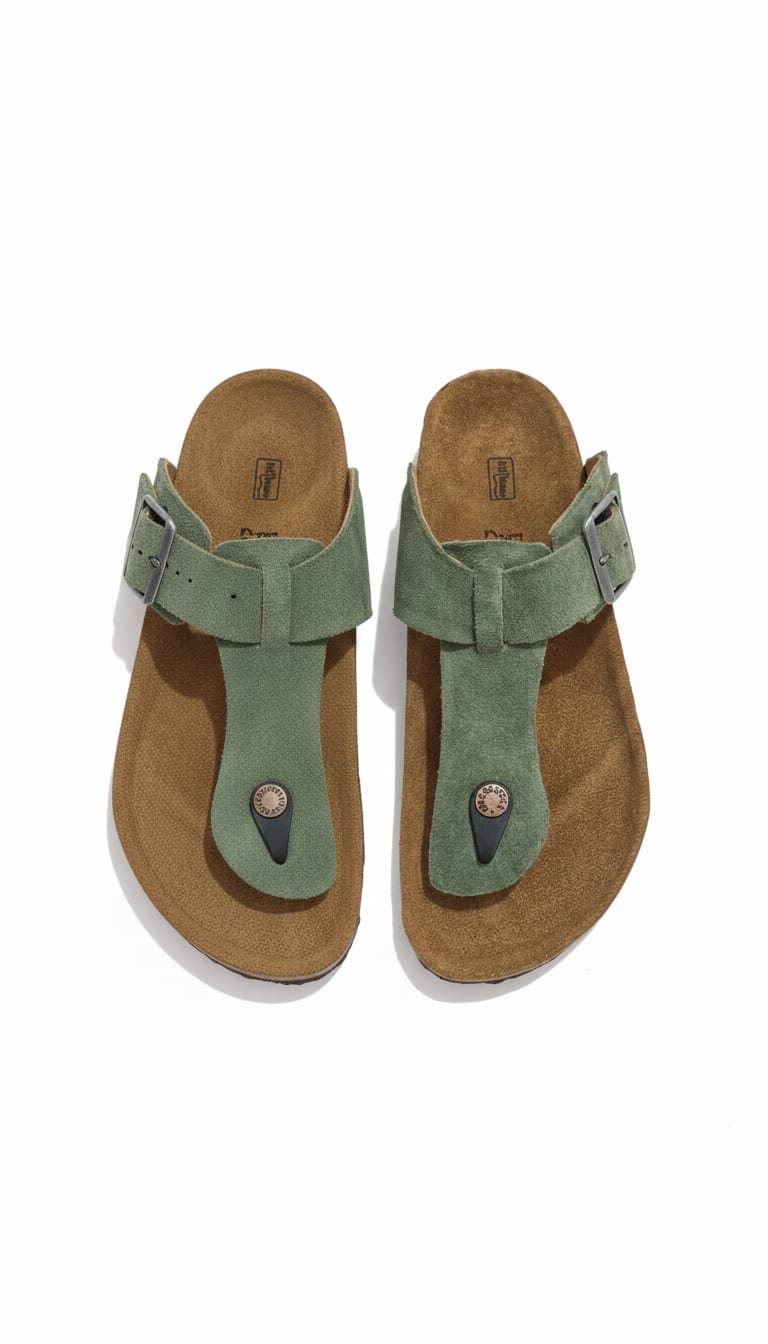 Birkenstock Arizona Suede Sandals in Olive Green