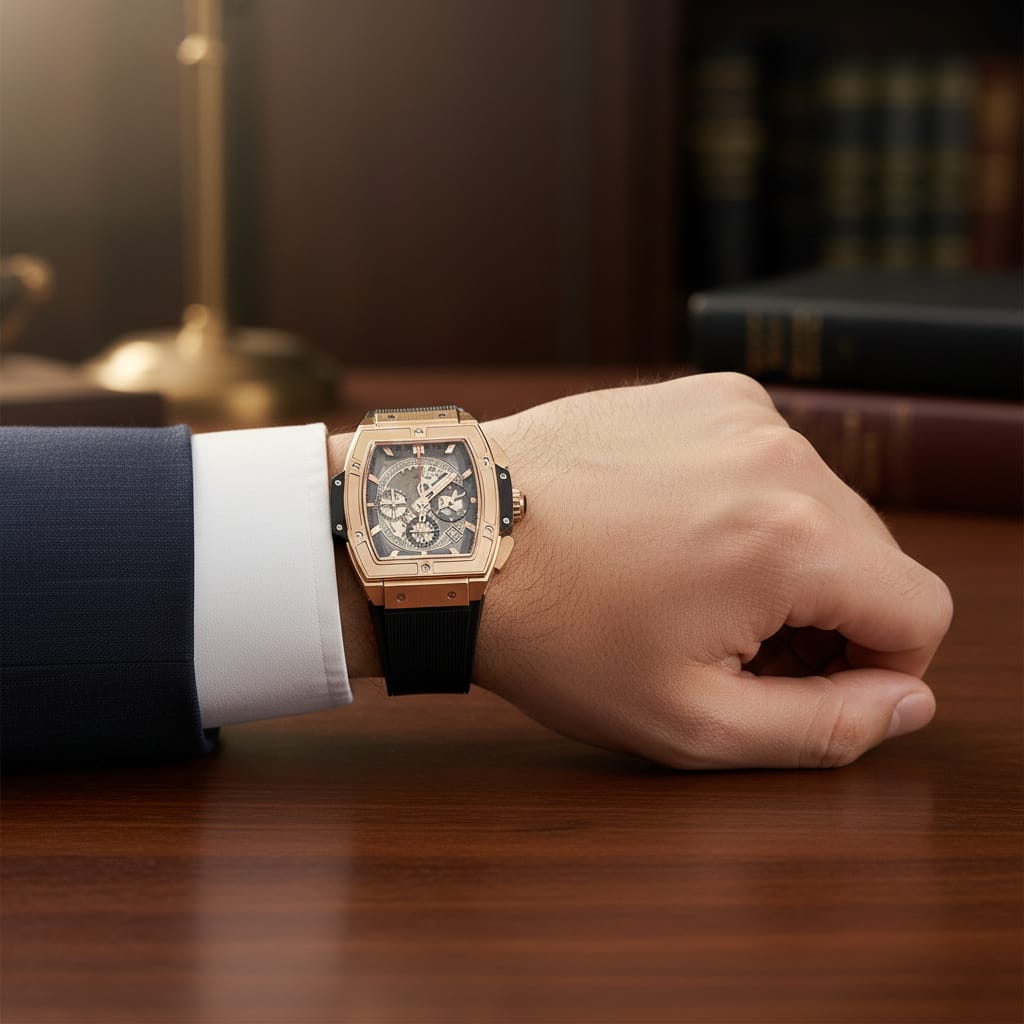 HUBLOT Radiant Ember Luxe Skeleton Automatic Watch