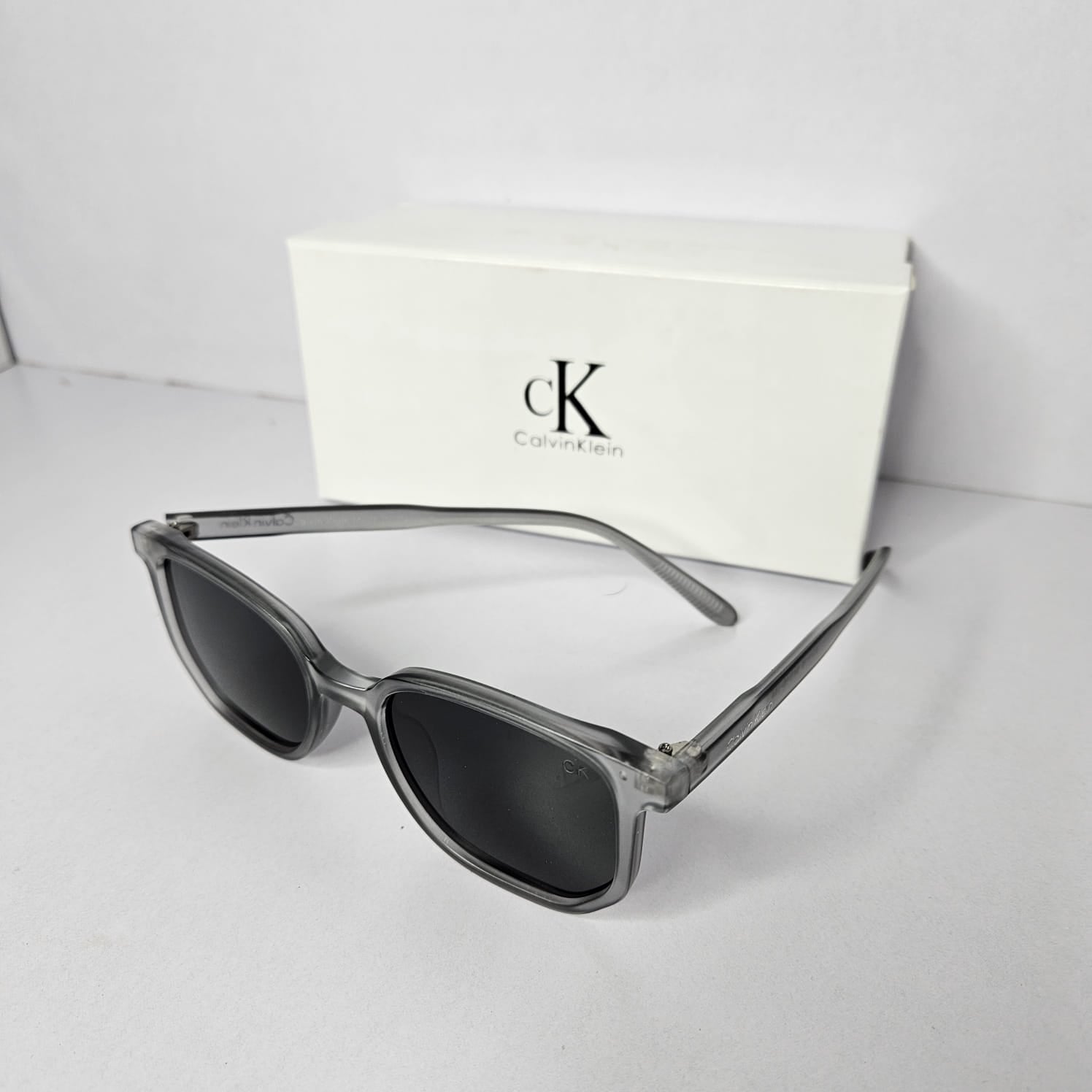 CALVIN KLEIN Crystal Smoke Chic Frame Sunglasses