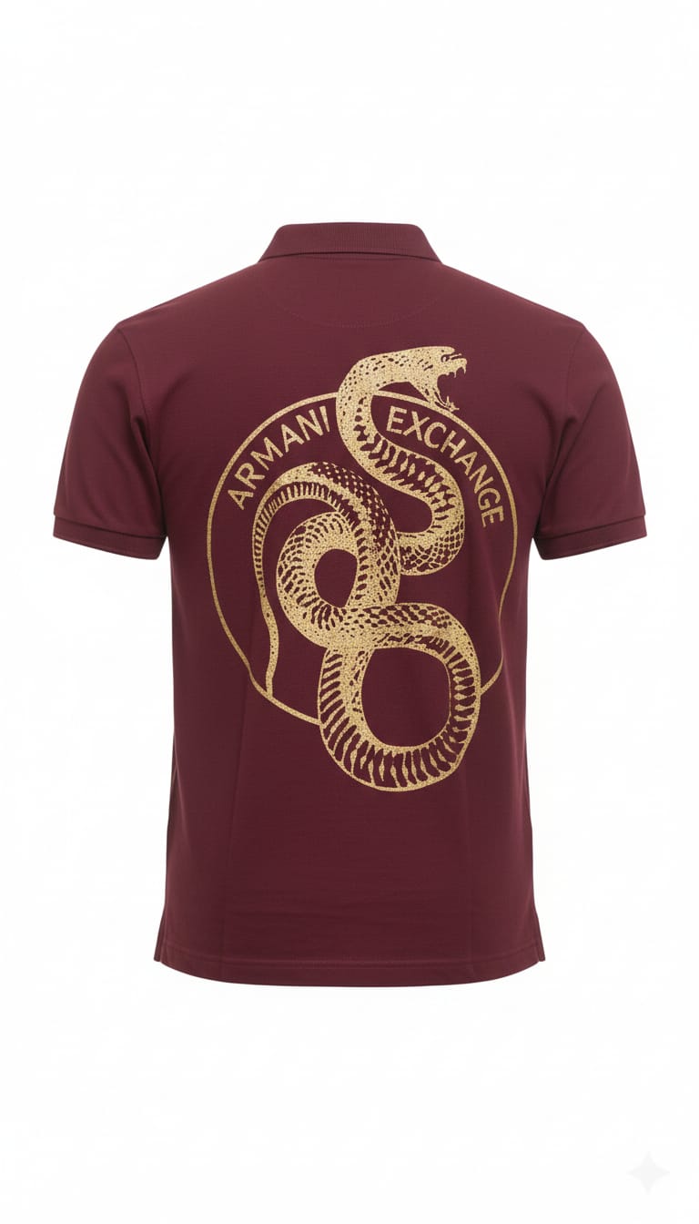 ARMANI EXCHANGE Crimson Ember Tailored Fit Short Sleeve Piqué Polo Shirt