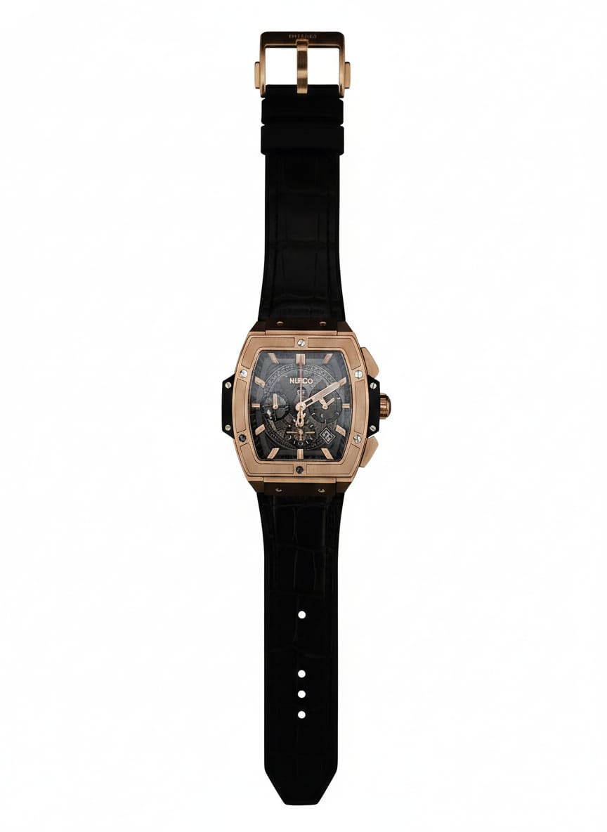 HUBLOT Midnight Onyx Opulent Chronograph Slate Dial Rose Gold Watch