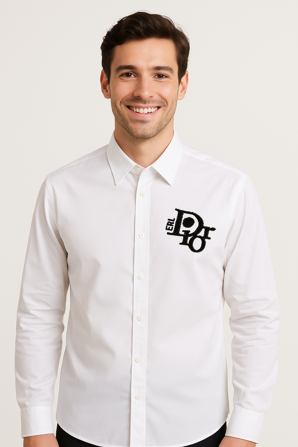 DIOR Frosted Pearl Classic Fit Long Sleeve Shirt