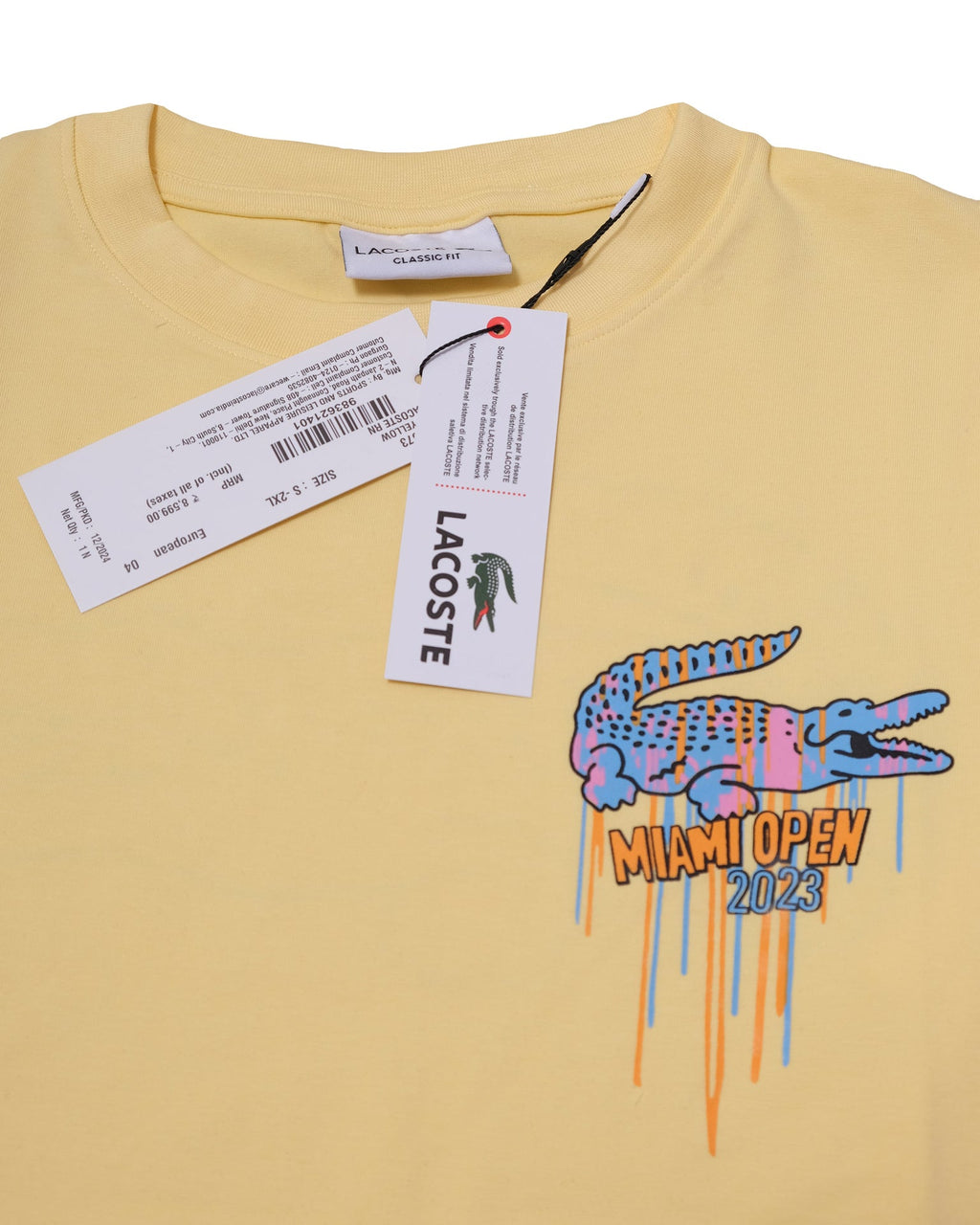 LACOSTE Sunlit Lemon Classic Fit Short Sleeve Graphic Tee
