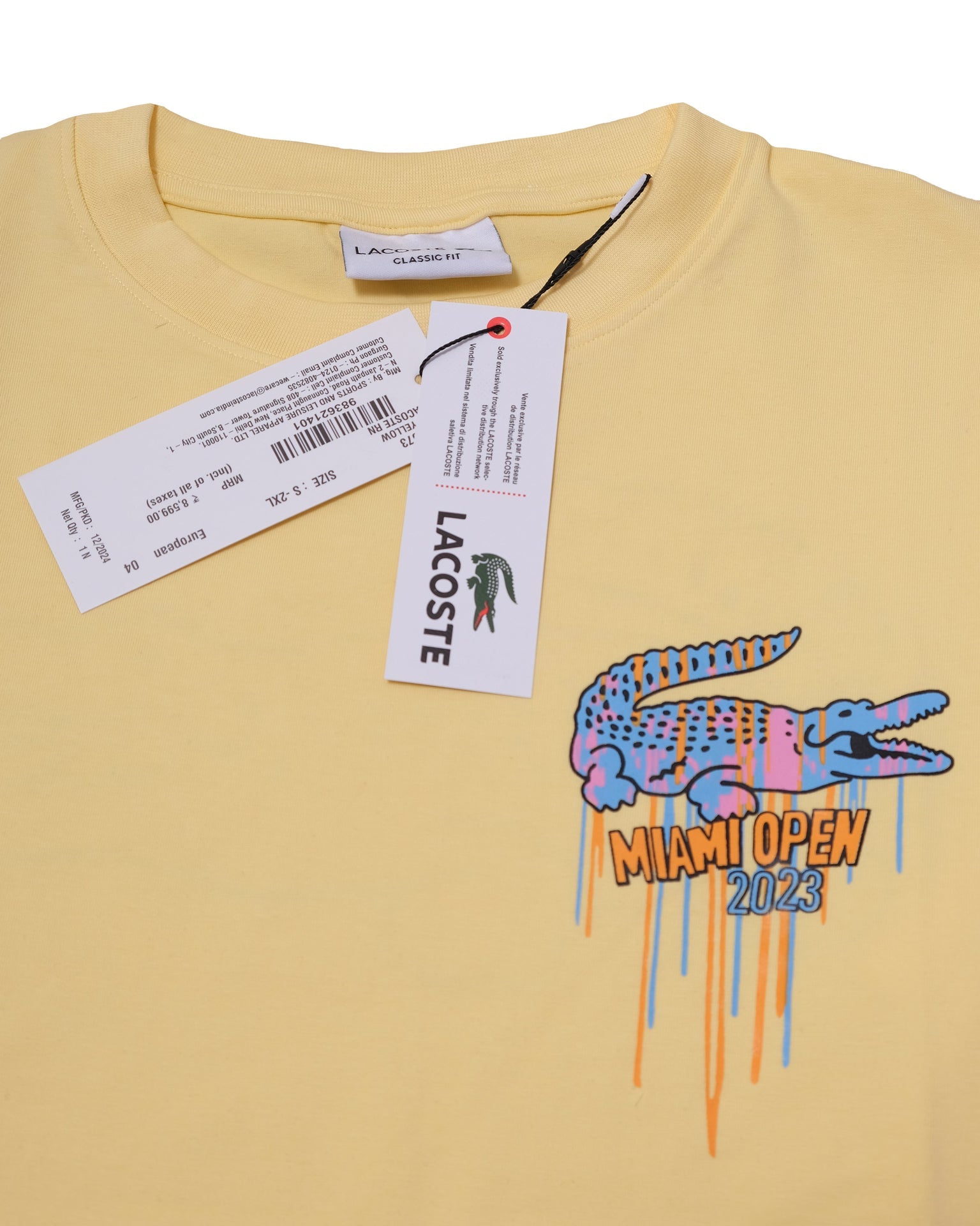 LACOSTE Sunlit Lemon Classic Fit Short Sleeve Graphic Tee