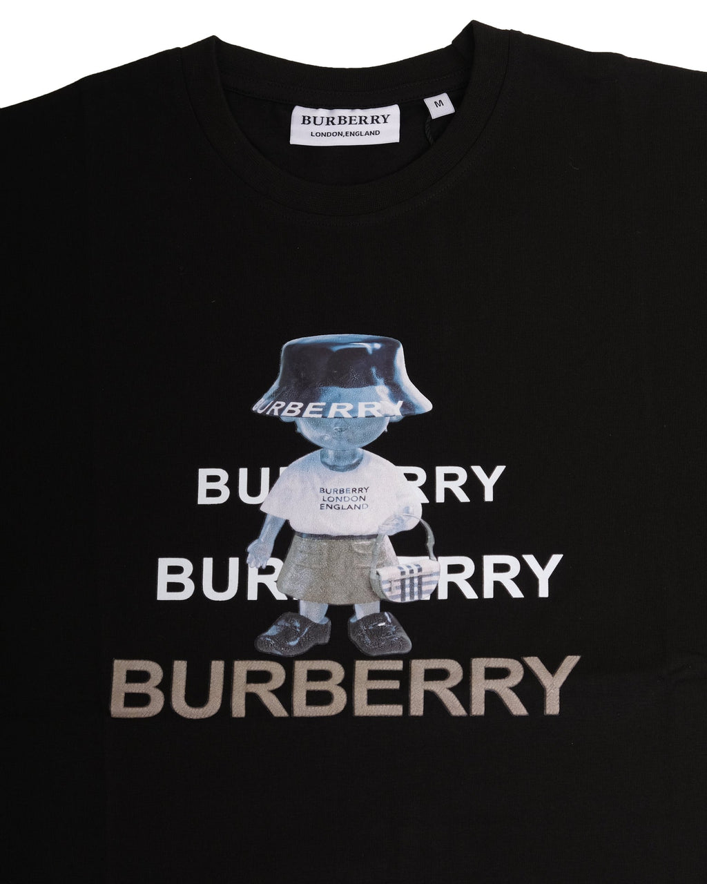 BURBERRY Midnight Noir Relaxed Fit Short Sleeve Graphic Tee