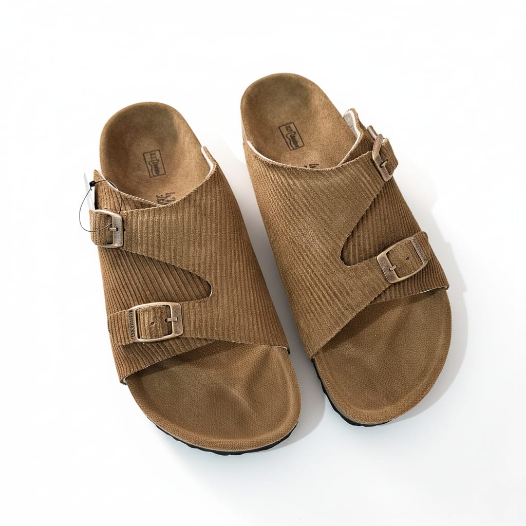 Birkenstock Warm Umber Laid-Back Fit Buckle Slide Sandals