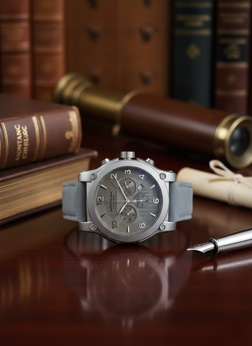 MONTBLANC Steel Mist Chronograph Collection Grey Dial Timepiece  (IMPORTED)