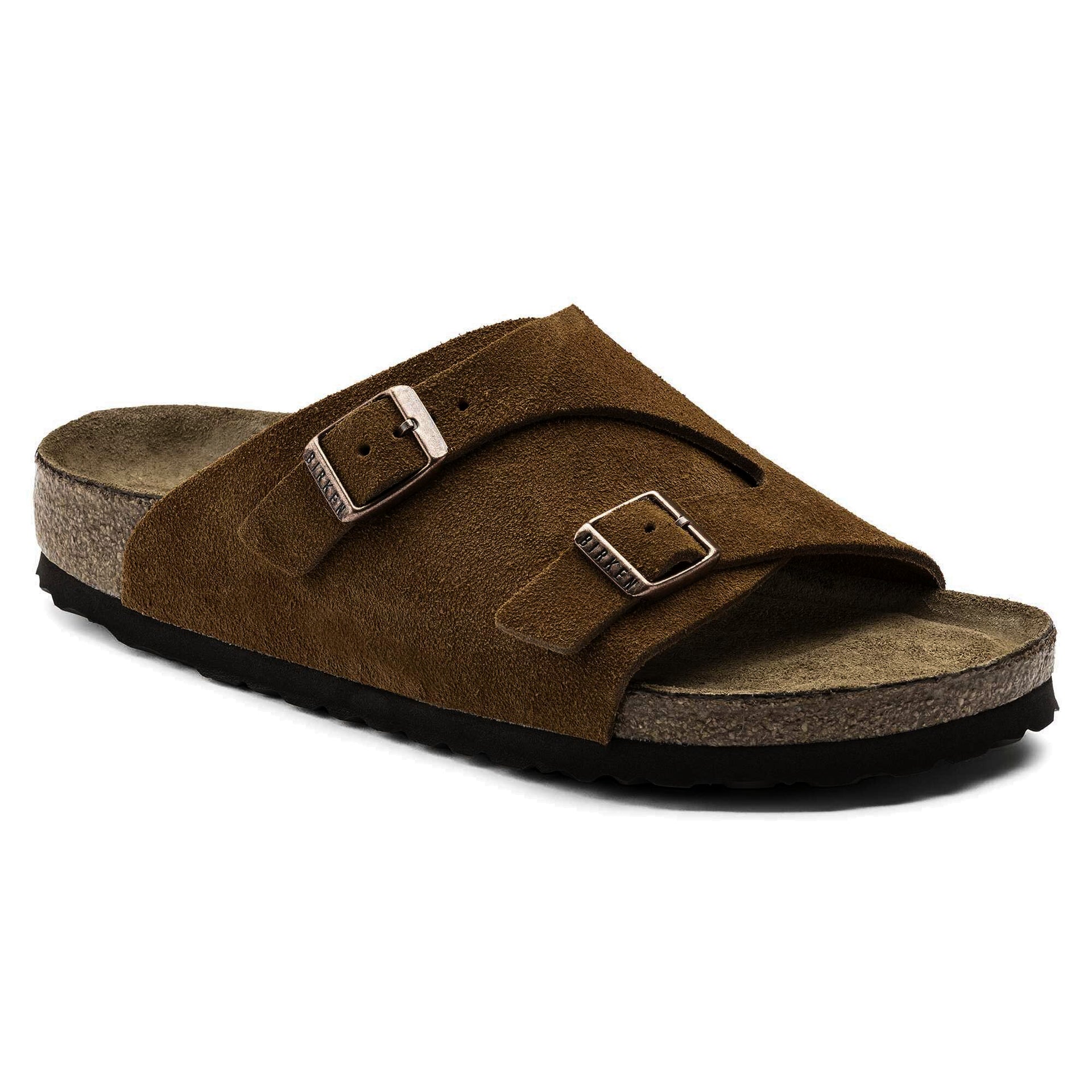 BIRKENSTOCK Warm Chestnut Luxe Suede Slide Sandals