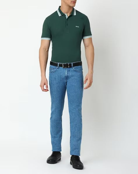 BOSS Emerald Isle Slim Fit Contrast Trim Polo Shirt