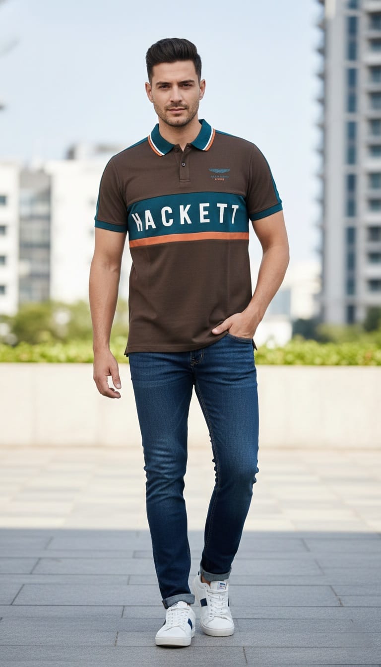 HACKETT Color Block Polo Shirt