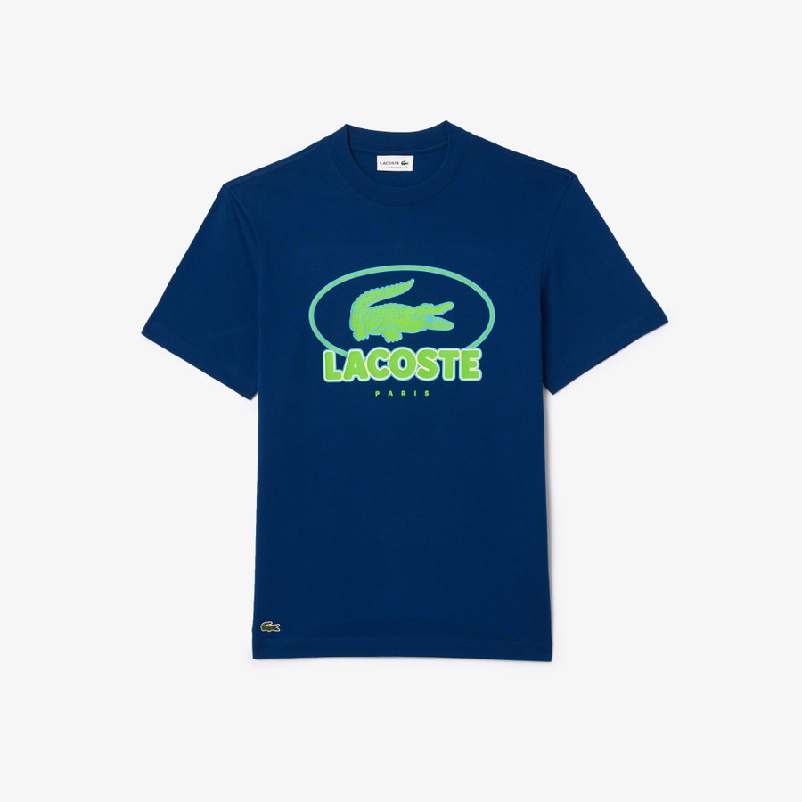 LACOSTE Deep Ocean Slim Fit Short Sleeve Graphic Tee